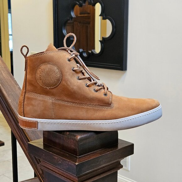 Blackstone Men's "DM-51" Leather/Nubuck High Top Sneakers, Tan, Sz 12 (EU 46) - Picture 8 of 16